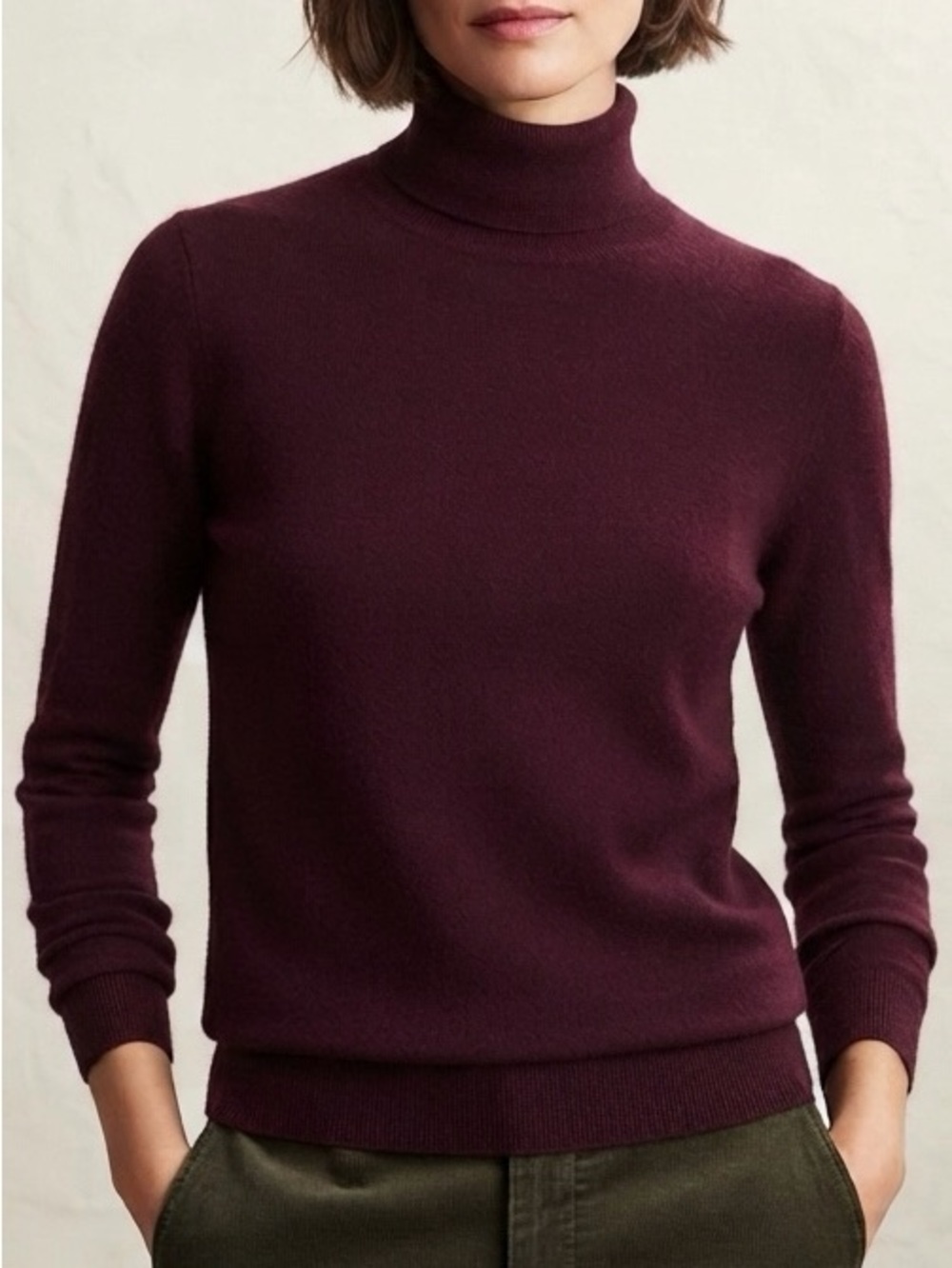 J.Crew 100% Merino Wool Turtleneck Sweater | Burgundy | Size Small